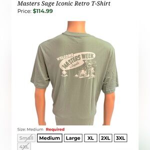 NWT 2025 Masters Sage Iconic Retro T-Shirt